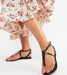 Кожаные сандалии для широкой стопы ASOS DESIGN Forbes - Черный