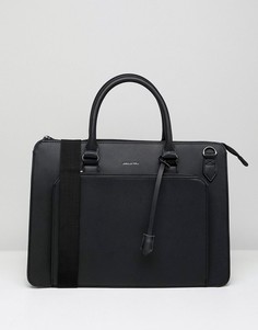 Черная сумка для ноутбука из искусственной кожи с логотипом ASOS DESIGN - Серый