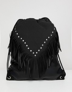 Черный рюкзак с заклепками и ацтекским принтом ASOS DESIGN - Черный