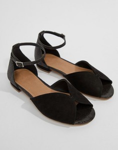 Балетки с открытым носком ASOS DESIGN Lozzy - Черный