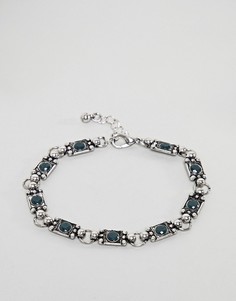 Серебристый браслет-цепочка с камнями ASOS DESIGN - Серебряный