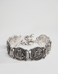 Серебристый браслет в винтажном стиле с морскими мотивами ASOS DESIGN - Серебряный