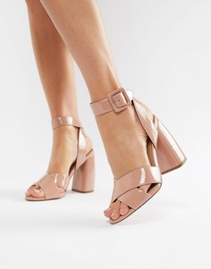 Босоножки на каблуке ASOS DESIGN Hedge Your Bets - Бежевый