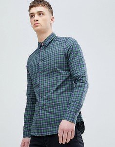 Зеленая приталенная рубашка в клетку PS Paul Smith - Зеленый
