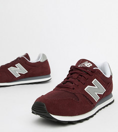 Бордовые замшевые кроссовки New Balance 373 - Красный
