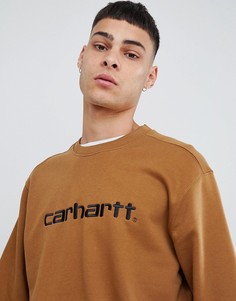 Коричневый свитшот с вышитым логотипом Carhartt WIP - Коричневый