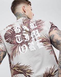Свободная футболка с принтом ASOS DESIGN - Серый