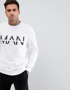 Белый свитшот с принтом boohooMAN - Белый