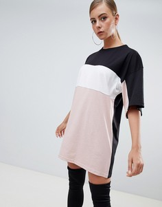 Платье-футболка в стиле колор блок Missguided - Мульти