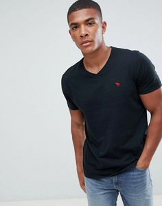 Черная футболка с V-образным вырезом Abercrombie & Fitch Pop Icon - Черный
