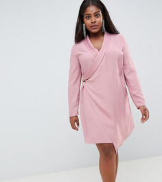 Платье в стиле смокинга ASOS DESIGN Curve - Розовый