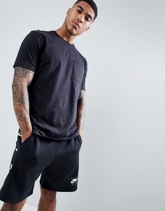 Черная свободная футболка с большим карманом ASOS DESIGN - Черный