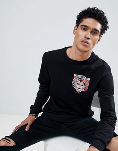 Черный свитшот с маленьким логотипом Versace Jeans - Черный