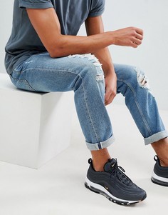 Светло-синие джинсы классического кроя с рваной отделкой River Island - Синий