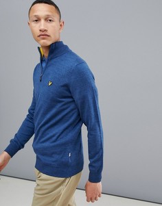 Синий джемпер с добавлением мериносовой шерсти и молнией 1/4 Lyle & Scott Golf Sands - Синий
