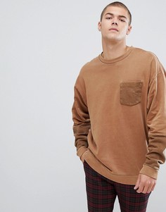 Желтый oversize-свитшот с круглым вырезом ASOS DESIGN - Оранжевый
