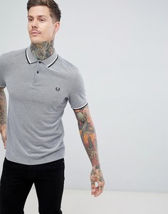 Темно-синее поло с двойным кантом Fred Perry - Темно-синий