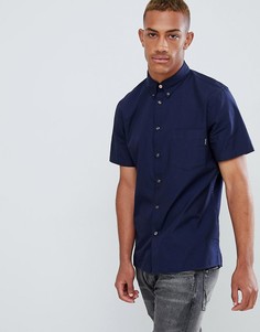 Темно-синяя оксфордская рубашка в стиле casual с короткими рукавами PS Paul Smith - Темно-синий