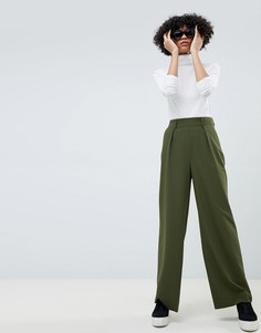Широкие брюки с защипами ASOS DESIGN - Зеленый