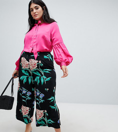 Широкие брюки с цветочным принтом Junarose - Мульти