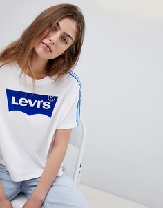 Белая укороченная футболка с рукавами летучая мышь в полоску Levis - Белый Levis®