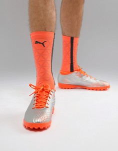 Серебристые ботинки Puma Football One 4 - Серебряный