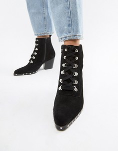 Замшевые ботильоны на шнуровке ASOS DESIGN Ritz - Черный