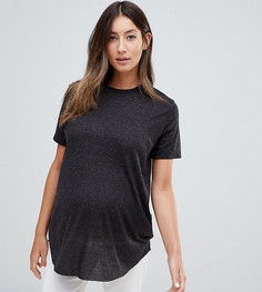 Черная футболка с асимметричным краем ASOS DESIGN Maternity - Черный