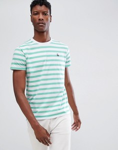 Футболка в полоску с круглым вырезом и нашивкой Scotch & Soda - Белый