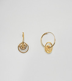Позолоченные серебряные серьги-кольца с глазом ASOS DESIGN - Золотой