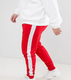 Красные джоггеры скинни с полосками ASOS DESIGN plus - Красный