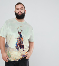 Свободная велюровая футболка с принтом ASOS DESIGN Plus - Мульти