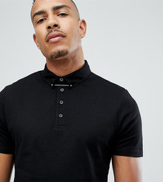 Футболка-поло с булавкой для галстука ASOS DESIGN Tall - Черный