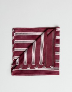 Бордовый платок для нагрудного кармана в полоску ASOS DESIGN - Красный