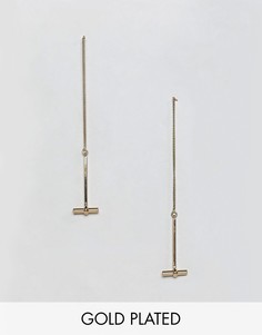Позолоченные серьги-подвески Pilgrim - Золотой
