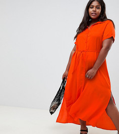 Платье-рубашка с поясом Glamorous Curve - Оранжевый