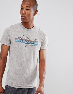 Футболка с круглым вырезом и винтажным принтом Jack & Jones Premium - Серый