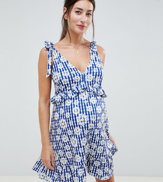 Платье в клетку с завязками на бретелях ASOS DESIGN Maternity - Мульти
