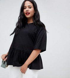 Свободный повседневный топ ASOS DESIGN Curve - Черный