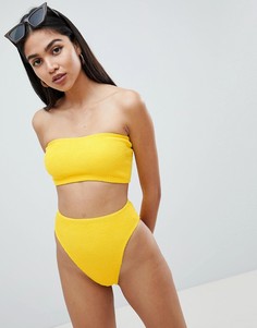 Трусы бикини с завышенной талией ASOS DESIGN mix and match - Желтый