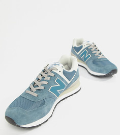 Синие замшевые кроссовки New Balance 574 - Зеленый