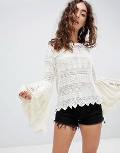 Блузка из кружева ришелье Free People Once Upon A Time - Белый