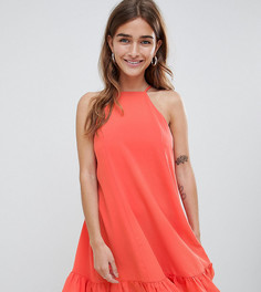 Свободное платье с оборкой по нижнему краю Glamorous Petite - Оранжевый