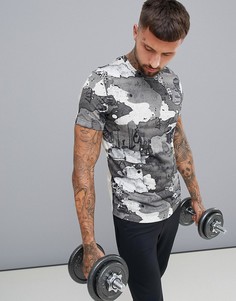 Бежевая футболка с камуфляжным принтом Reebok Training Speedwick CY4885 - Бежевый