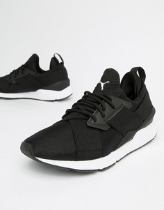 Черные атласные кроссовки Puma Muse - Черный