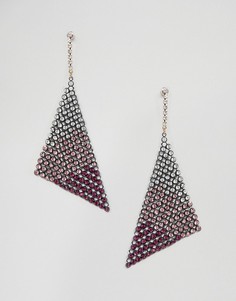 Серьги с эффектом омбре и кольчужной отделкой ASOS DESIGN - Серебряный