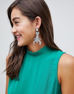 Серьги в виде омаров со стразами ASOS DESIGN - Серебряный