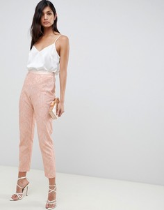 Узкие брюки с кружевом ASOS DESIGN - Розовый