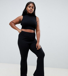 Леггинсы в рубчик с клешем ASOS DESIGN Curve - Черный