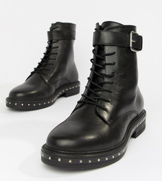Кожаные ботинки на шнуровке для широкой стопы ASOS DESIGN Algebra - Черный